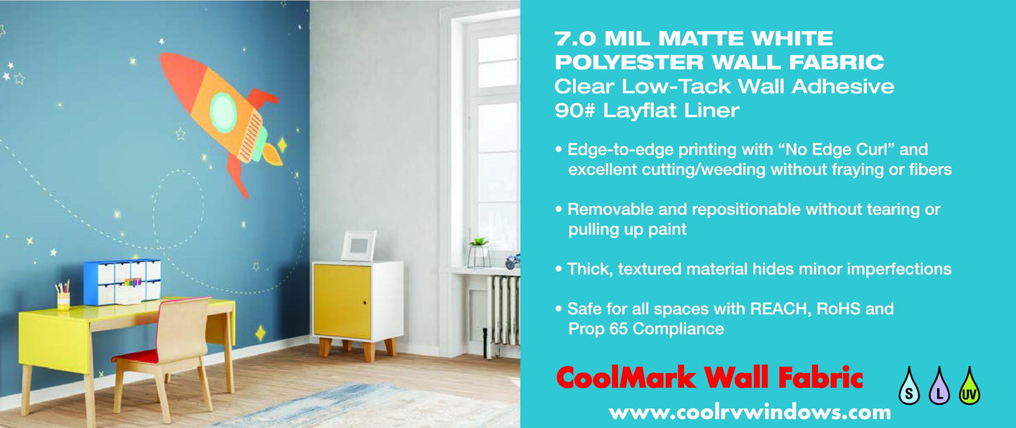 Cool Mark CM234 Matte White Wall Fabric-Low Tack Removable Adhesive
