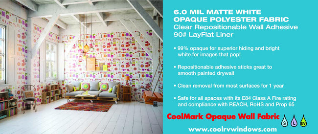 Cool Mark CM253-RA Opaque White Wall Fabrice Removable Adhesive